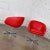 Shelby Williams Late 20th Century MCM Swivel Bucket Chairs New Red Vinyl Faux Leather & Chrome X Base by Shelby Williams For Sale - Image 4 of 13