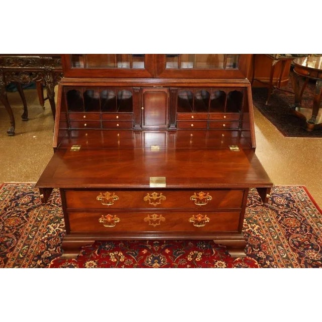 Kindel Furniture National Trust Collection Mahogany Carved Secretary Desk For Sale - Image 16 of 18