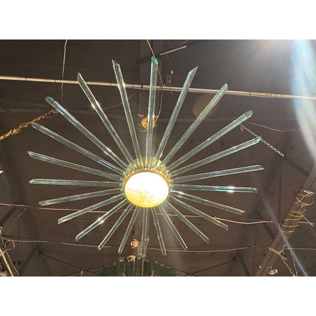 Modern Modern Aqua Murano Sunburst Chandelier For Sale - Image 3 of 6
