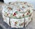 Floral Roses Ottoman Tufted Round For Sale - Image 4 of 14
