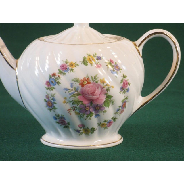 Mid 20th Century Vintage Rose Tea Pot, by Sadler England, Beautiful Fine Porcelain, Signed Stamped For Sale - Image 5 of 12