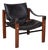 Vintage Leather and Wood Safari Armchair by Maurice Burke for Arkana For Sale
