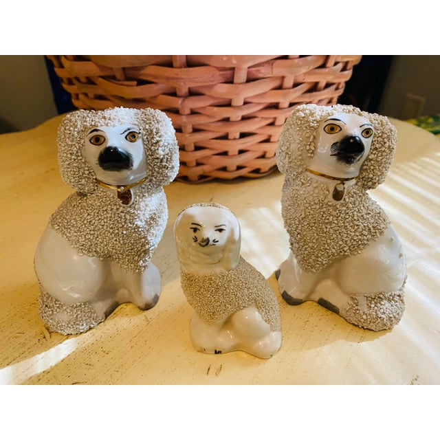 Antique Staffordshire Sign Poodle a Family - Set of 3 For Sale In Miami - Image 6 of 11