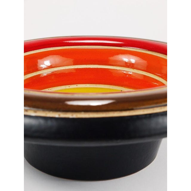 Mid-Century Stripe Ceramic Centerpiece Bowl attributed to Bitossi for Bitossi, Italy, 1960s For Sale - Image 17 of 18