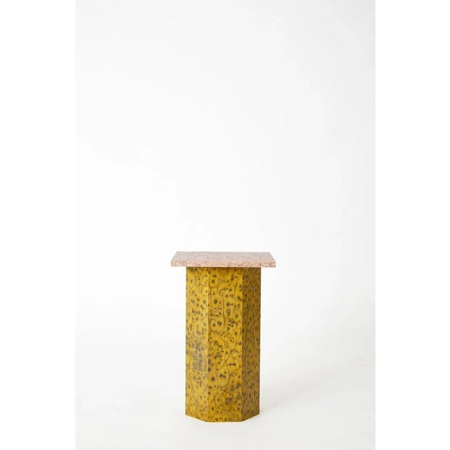 Rectangle slim osis septagon base side table by llot llov dimensions: 40 x 40 x h 52 cm materials: core board birch with...