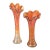 Vintage Marigold Carnival Glass Swung Vases, a Pair For Sale