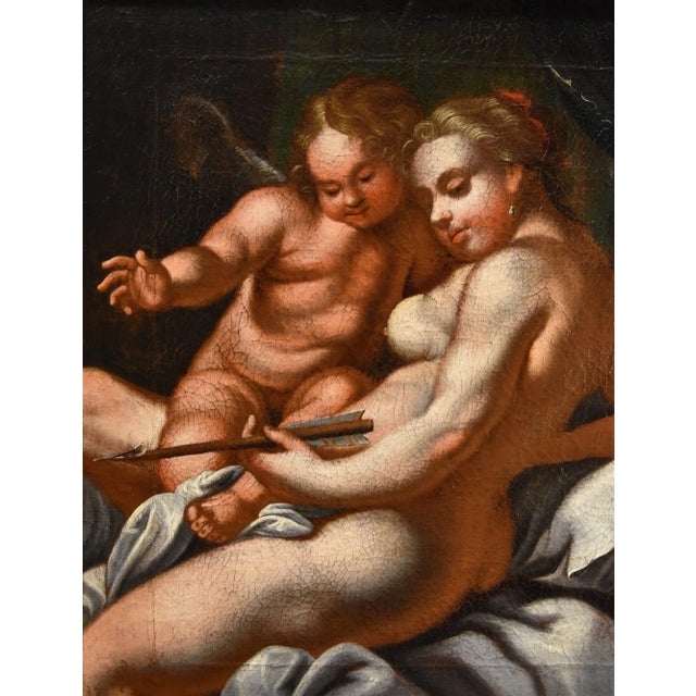 Venetian School Artist, Venus & Cupid, 1700, Oil on Canvas, Framed For Sale - Image 4 of 14