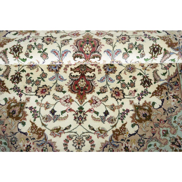 Hand-Knotted Tabriz 50raj Oriental Rug with Silk For Sale - Image 10 of 13