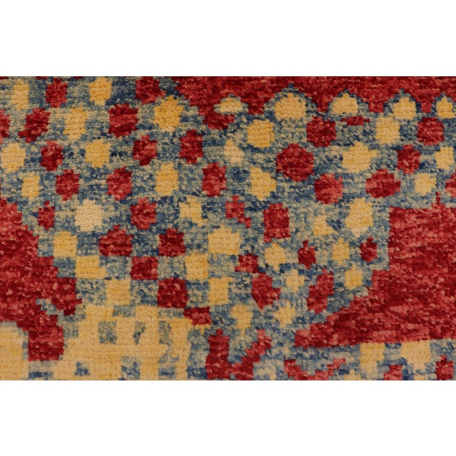 Modern Balochi Red/Blue Wool Rug - 3'0''x4'11'' For Sale In New York - Image 6 of 11