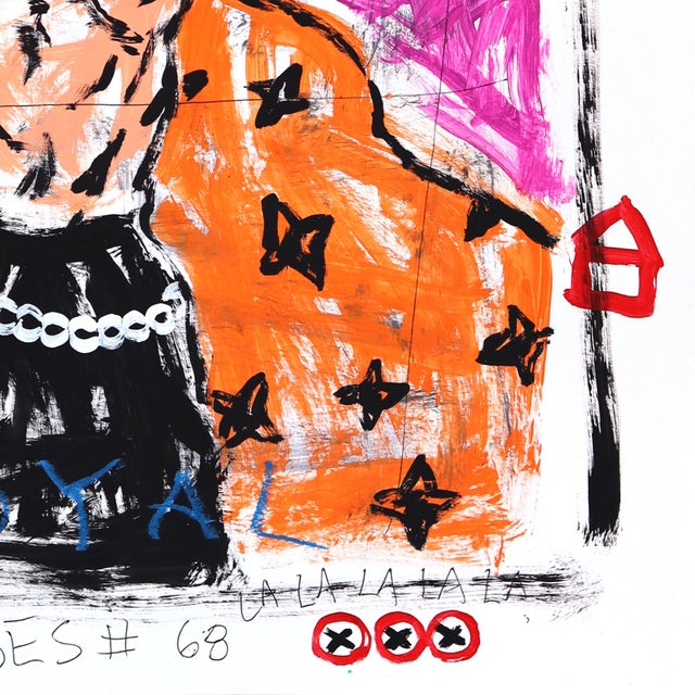 2020s Crown With Sass - Original Pop Street Art Acrylic Painting on Newspaper by Gary John For Sale - Image 5 of 7
