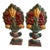 Late 20th Century Folk Art Papier-Mâché Floral Mantel Garnitures - A Pair For Sale