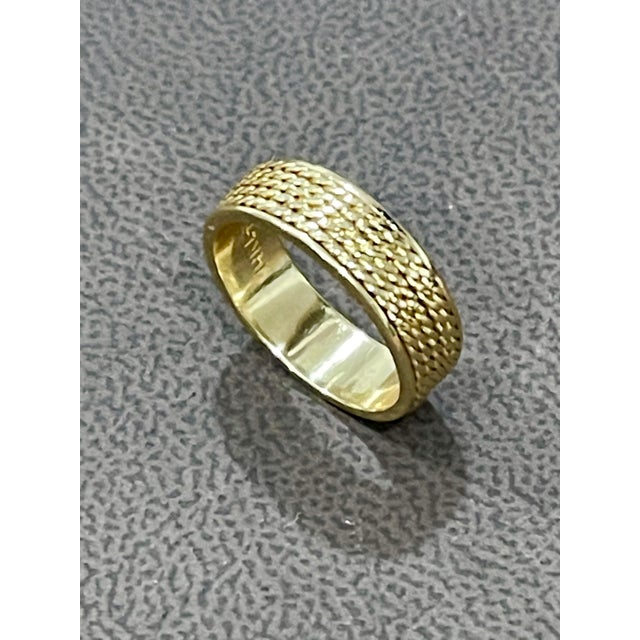 14 Karat Yellow Gold Classic Wide Wedding Band Ring, Unisex For Sale - Image 10 of 18