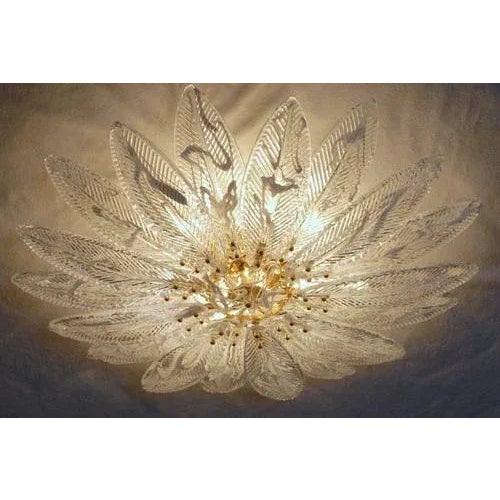 Metal Palmette Shallow Flush Ceiling Mount by Silvio Piattelli For Sale - Image 7 of 10