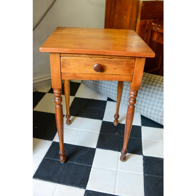 Antique American Sheraton Maple One Drawer Stand C. Mid 19th Century For Sale - Image 11 of 13