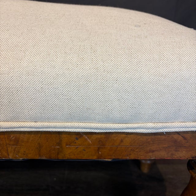 French 19th Century French Walnut Upholstered Bench For Sale - Image 3 of 6
