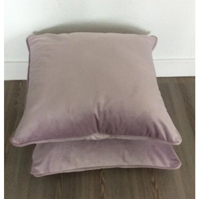These are decorative Italian pillows in a designer quality soft velvet lilac purple heavyweight velvet. The fabric for...