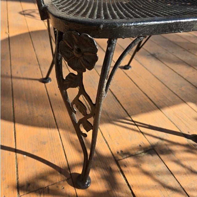 Vintage Wrought Iron Outdoor Table With Glass Top and 6 Chairs For Sale - Image 13 of 14