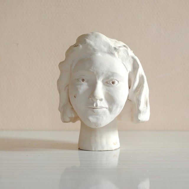 French Plaster Head Sculpture For Sale - Image 11 of 11