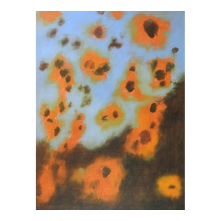 Vintage Late 20th Century Abstract Orange Brown Painting For Sale