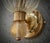 This transparent gold Murano glass wall light features a refined and delicate design. The wall light features a brass...