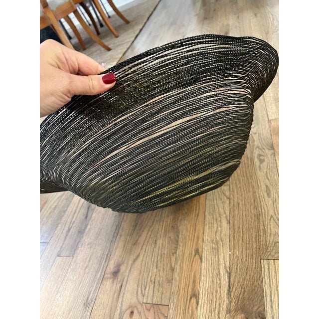 Late 20th Century Late 20th Century Oversized Metal Woven Basket For Sale - Image 5 of 6