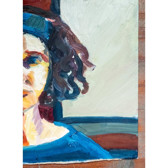 Mid-Century Modern Contemporary Abstract Impressionist Portrait Painting For Sale - Image 4 of 7