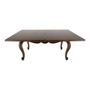 Flip Top Folding Double Parquet Top Chestnut Coffee Cocktail Table Carved Legs