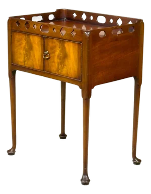 18th Century Style Side Table With Gallery Top and Storage, English