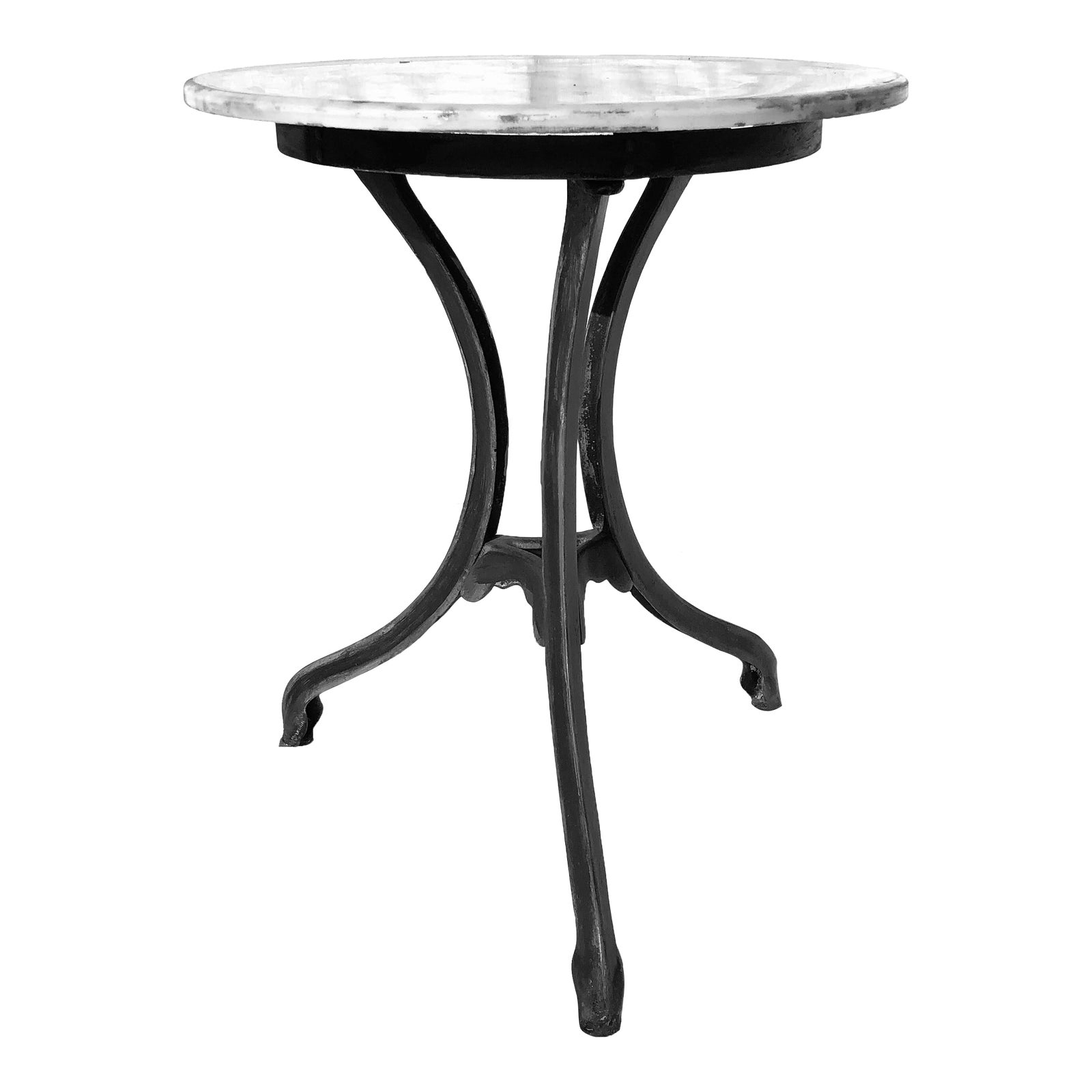 Vintage Industrial Heavy Iron Base With Marble Top Bistro Table Chairish