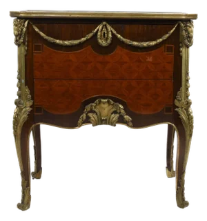 Bronze Inlaid and Marble Top Chest by Jean-François Oeben