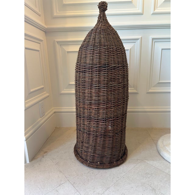 Vintage 36” Woven Wicker Bee Skep For Sale In Los Angeles - Image 6 of 15