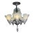 1930s Art Deco Chandelier With Flat Panels of Glass for Short Ceilings #2579 For Sale