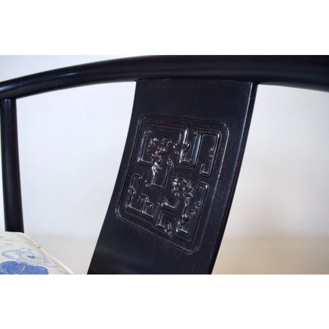 1960s Solid Ebony Chinoiserie Lounge Chairs Baker Furniture For Sale - Image 12 of 14