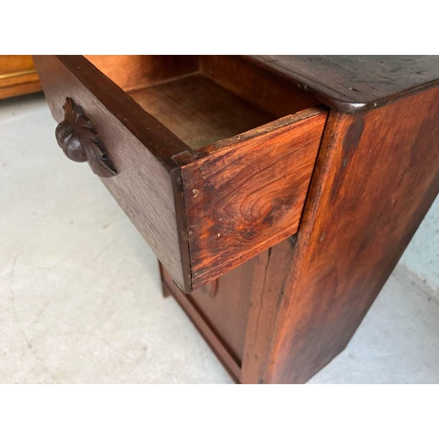 Wood Antique Victorian Style Walnut Nightstand, End Table For Sale - Image 7 of 10