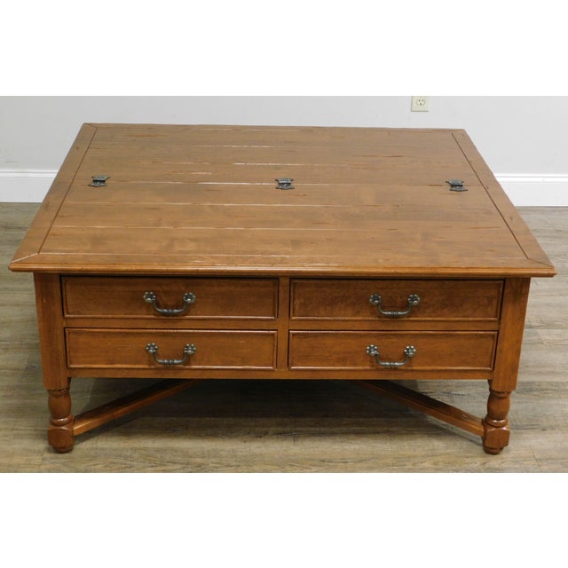 French Country Style Large Storage Coffee Table with Drawers Chairish