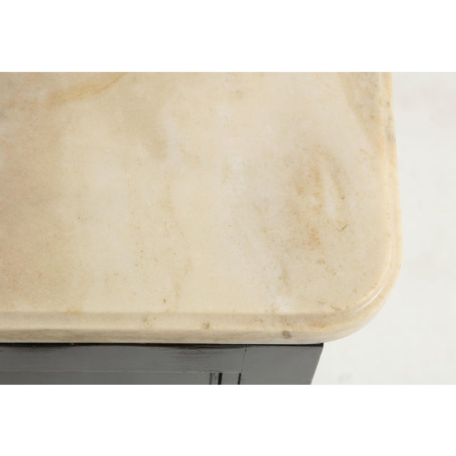 Vintage French Ebonized Marble-Top Commode in the Directoire Manner For Sale - Image 9 of 11