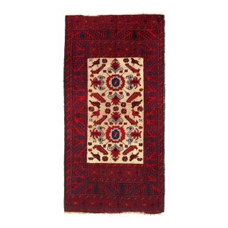 Pasargad DC Red Color Fine Hand Knotted Vintage Rug For Sale