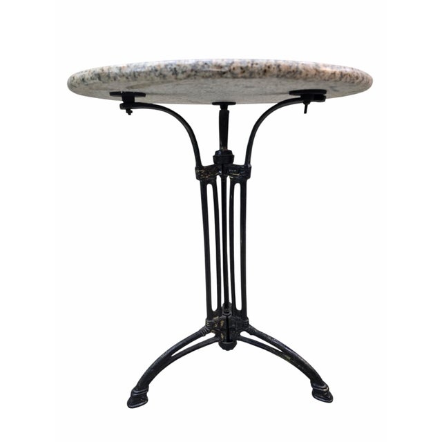 Antiqur French Stone Top Cast Iron Bistro Table For Sale - Image 9 of 10