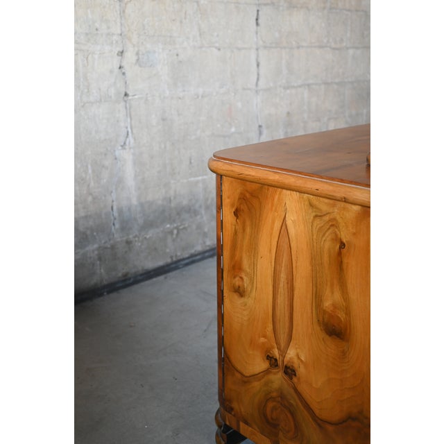 Wood Mid 20th Century Art Deco Petite Burlwood Buffet For Sale - Image 7 of 10