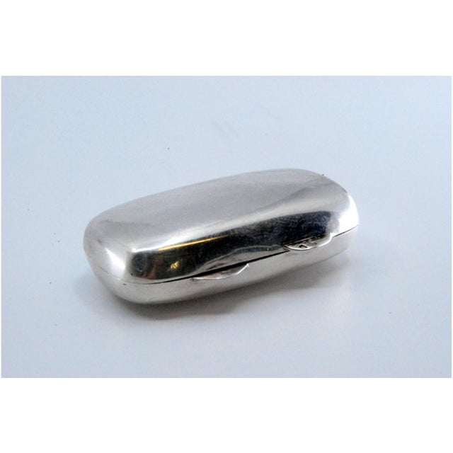 Oval Silver Pill Box with Gilt Interior For Sale - Image 10 of 11