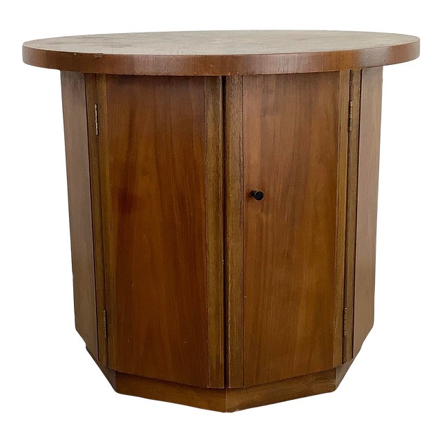Vintage MidCentury Circular Walnut End Table Chairish