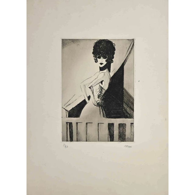 Bernard Bécan, Woman, Original Etching, 1925 For Sale