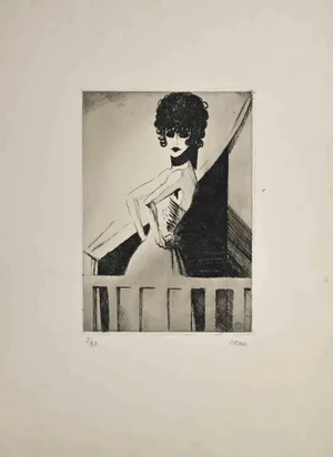 Bernard Bécan, Woman, Original Etching, 1925
