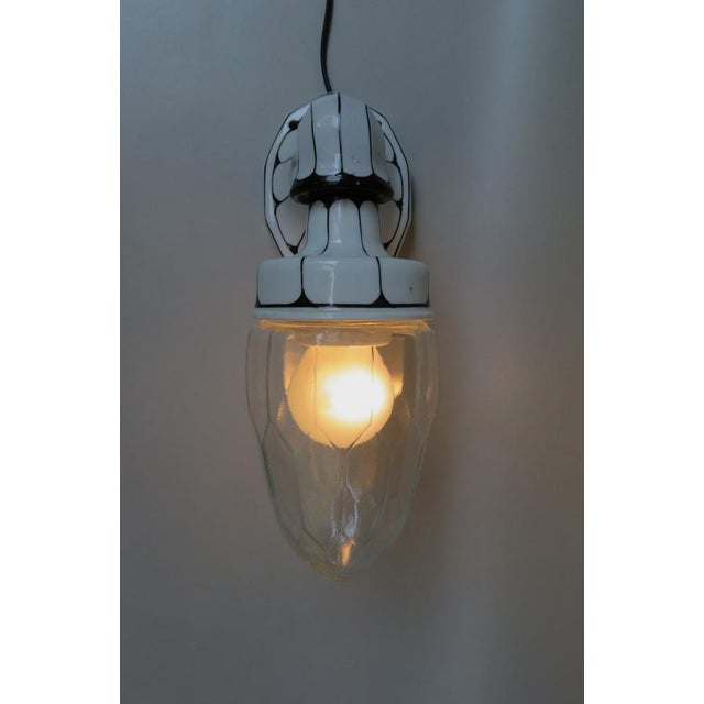 Ceramic Art Nouveau Wall Lamp in Porcelain For Sale - Image 7 of 18