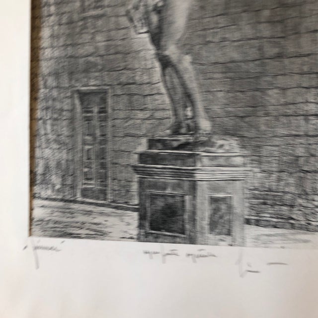 Realism Vintage Original “David “ Etching by Bela Sziklay For Sale - Image 3 of 6