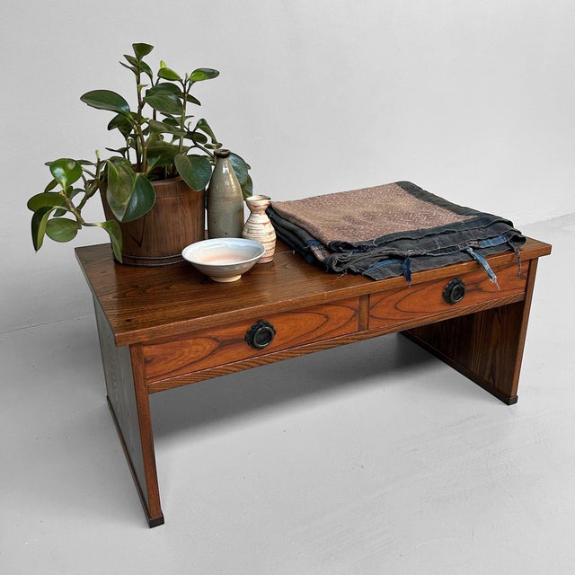 Brown Vintage Japanese Writing Desk, 1970s For Sale - Image 8 of 18