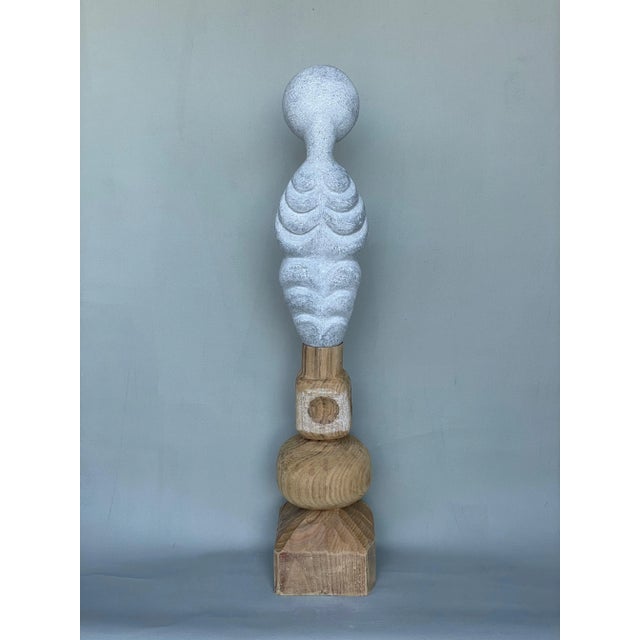 Not Yet Made - Made To Order Echo on Wood Hand Carved Marble Sculpture by Tom Von Kaenel For Sale - Image 5 of 6