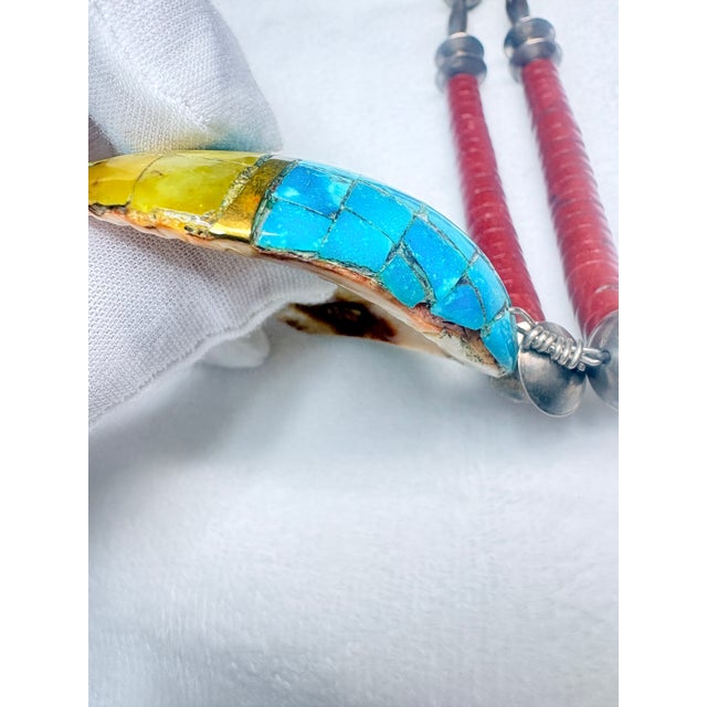 1990s Handcrafted Southwestern Style Mosaic Pendant • Jasper, Aventurine, Onyx For Sale - Image 9 of 10
