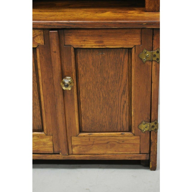 Oak Wood Small Miniature Cupboard Primitive Colonial Kitchen Childs Cabinet