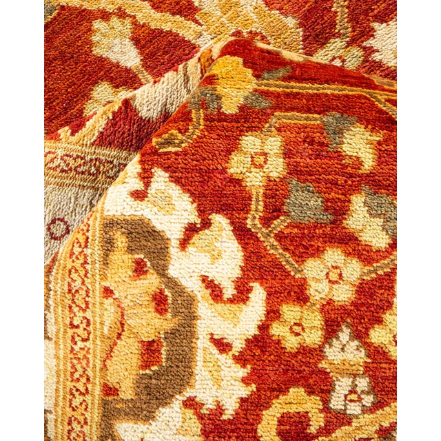 Textile Eclectic, One-of-a-Kind Hand-Knotted Area Rug - Orange, 9' 1" x 11' 7" For Sale - Image 7 of 8
